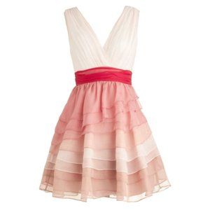 Pink and Red Ruffle Dress